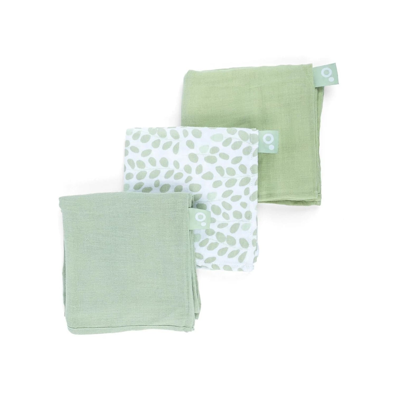 Doomoo Pack 3 Musselinas 70X70 Lovely - Mini Leaves Green