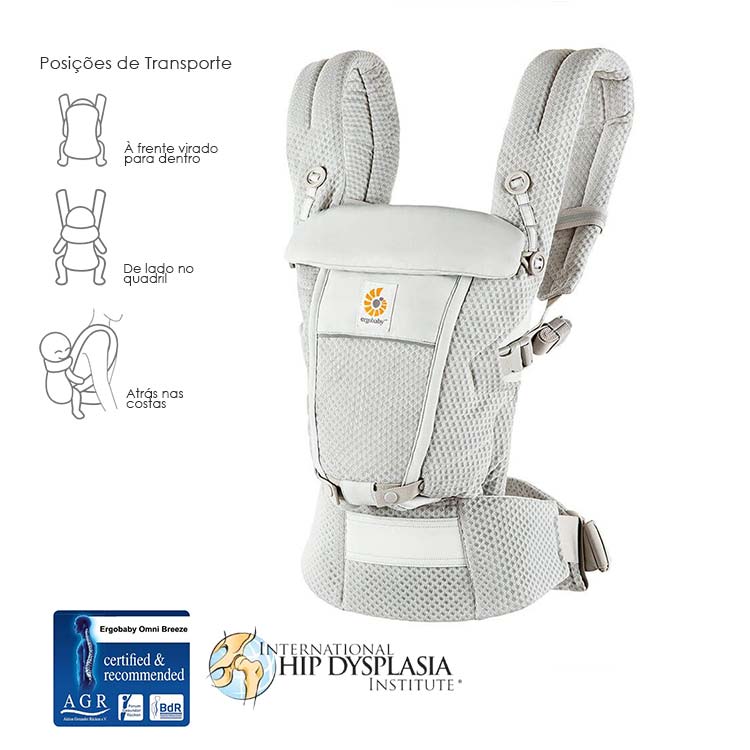 Ergobaby Adapt SoftFlex Mesh Cinza Pérola - Mochila Portabebé