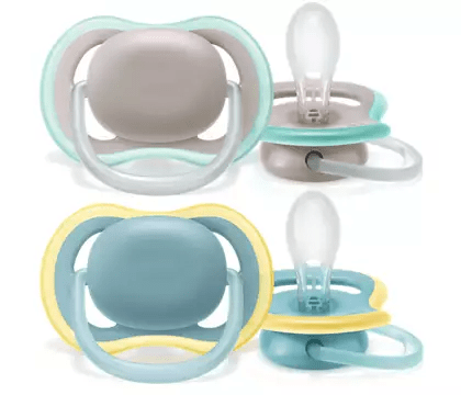 Philips Avent - 2 Chupetas - Ultra Air 18M+ - Lisas Cinza/Azul