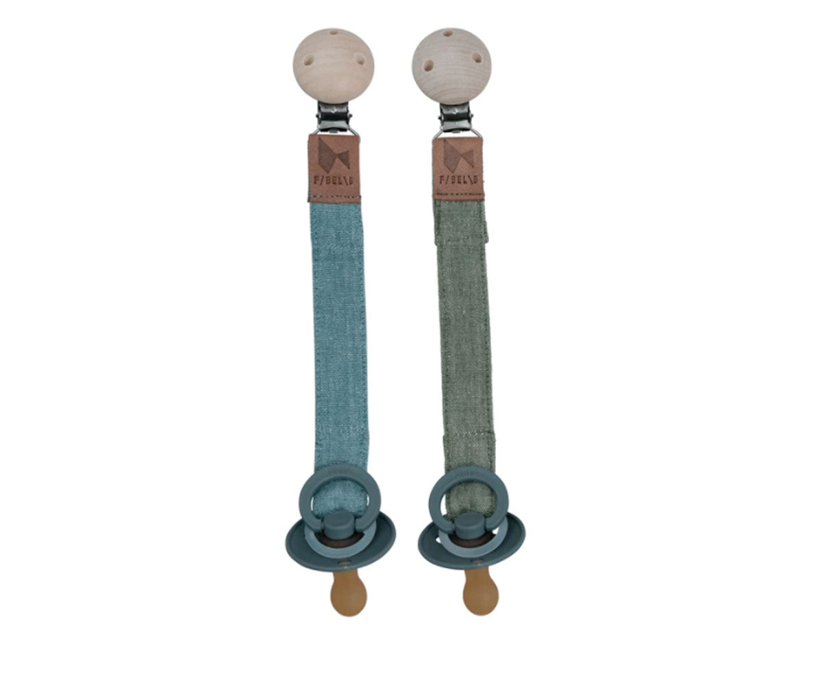 Fabelab - 2 Porta Chupetas - Chambray Blue Spruce/Olive