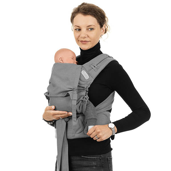 Fidella Mochila Portabebé FlowClick Halfbuckle Baby - Chevron Light Gray