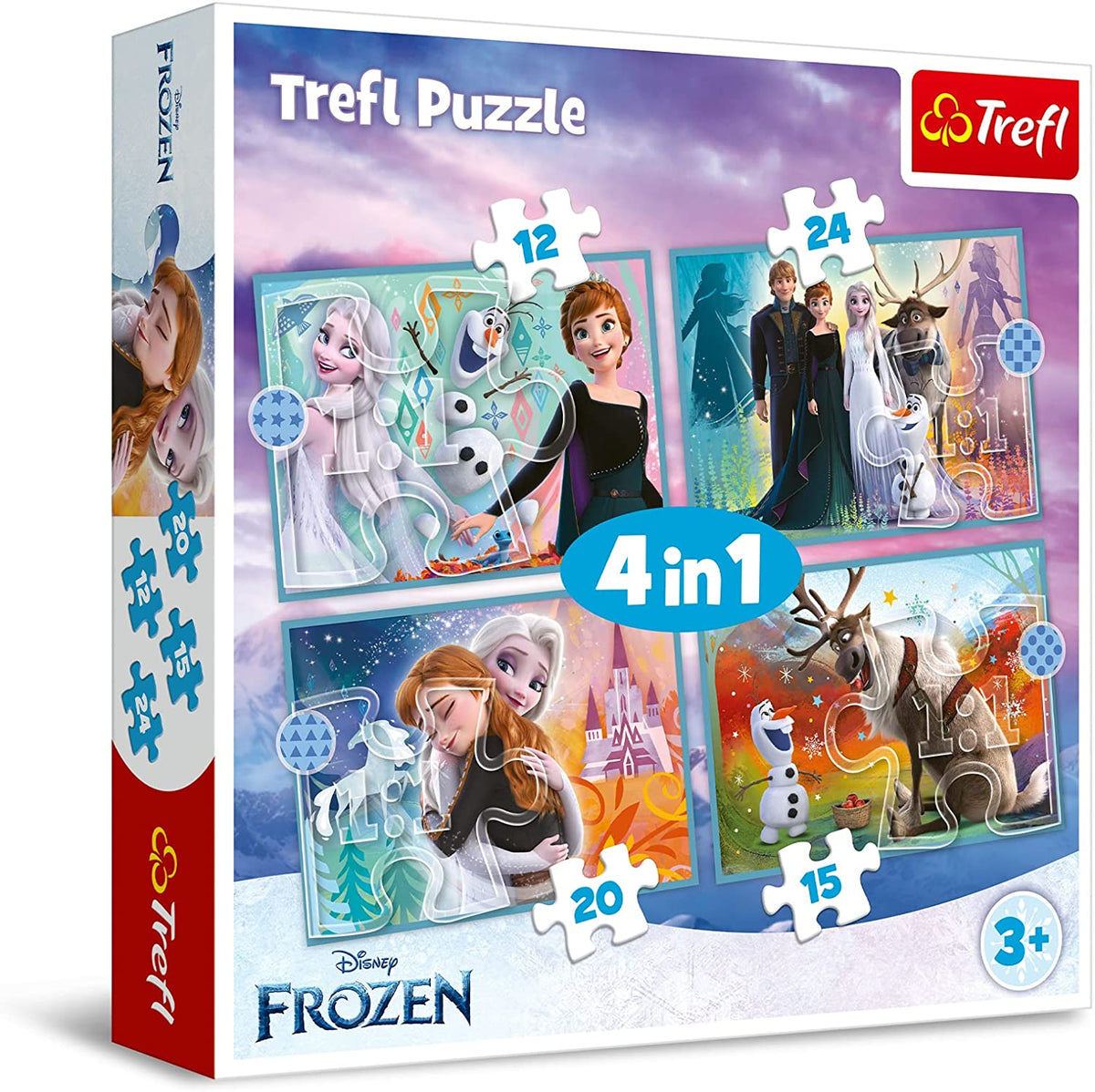 Trefl Puzzles 4 em 1 (12, 15, 20,24) - Frozen