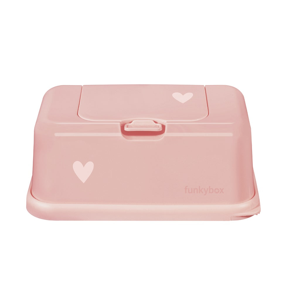 FunkyBox - Dispensador de Toalhitas Mate - Rosa Pastel Coração