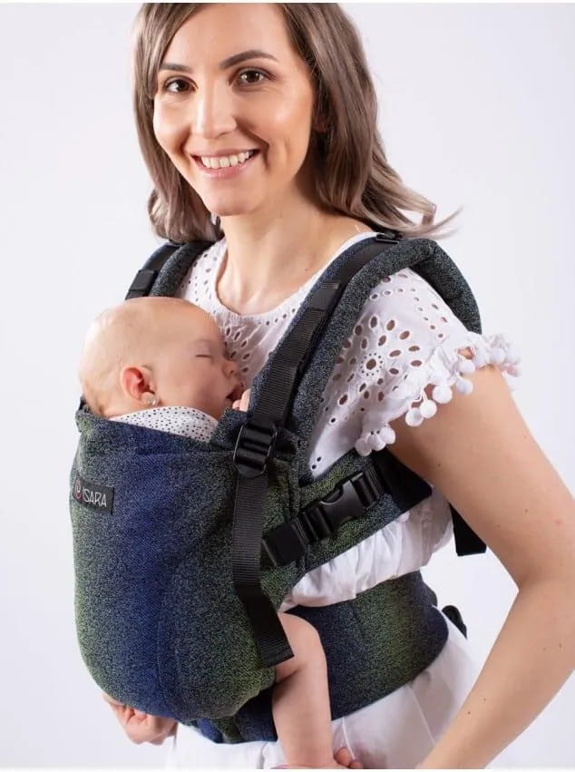 Isara Mochila Portabebé The ONE One size - Pixelated Blue Planet