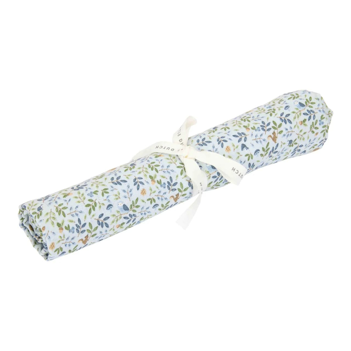 Little Dutch Swaddle 120 x 120 em Musselina - Blueberry Leaves