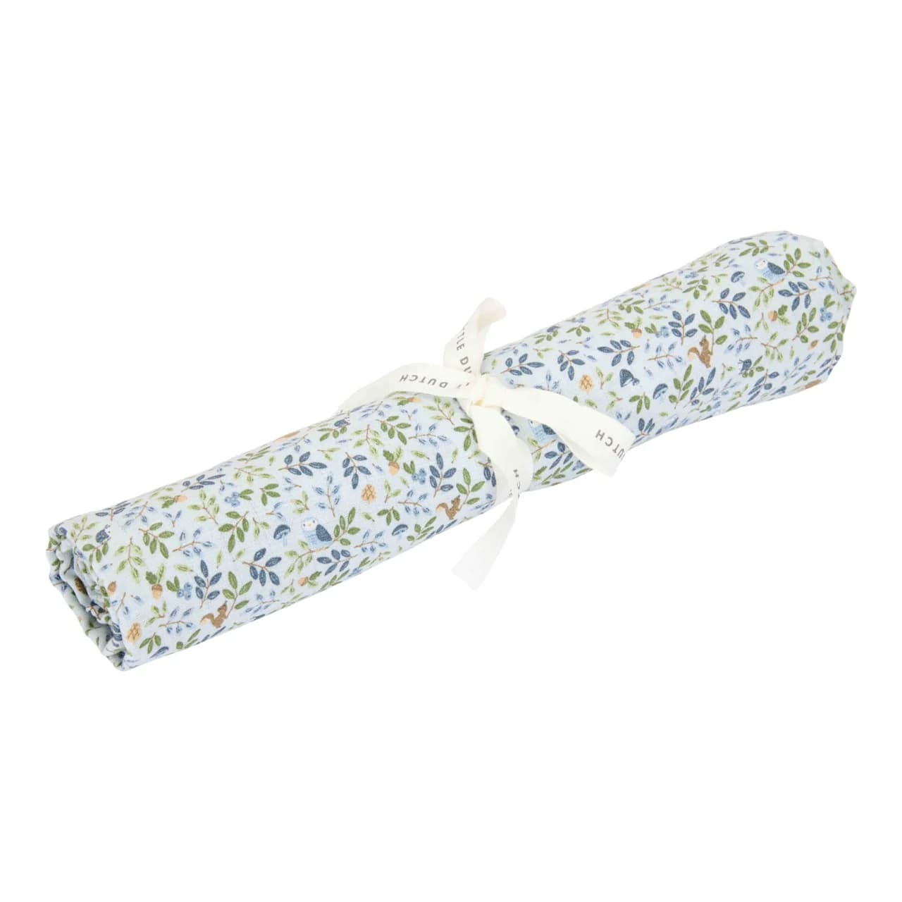 Little Dutch Swaddle 120 x 120 em Musselina - Blueberry Leaves