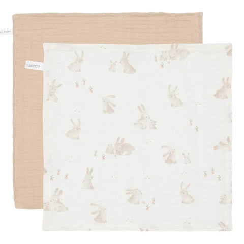 Little Dutch Toalhas de Rosto em Musselina | Facecloths - Baby Bunny / Bege