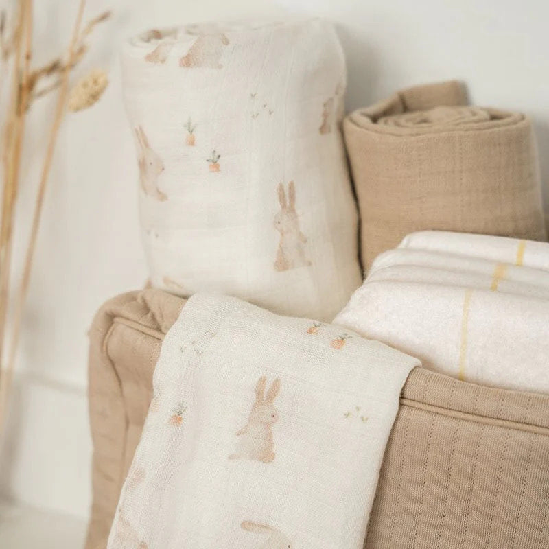 Little Dutch Toalhas de Rosto em Musselina | Facecloths - Baby Bunny / Bege