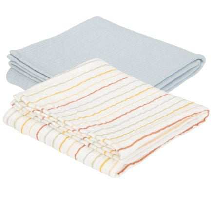 Little Dutch Toalhas de Rosto - Vintage Sunny Stripes / Pure Soft Blue
