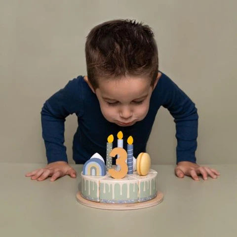 Little Dutch Bolo de Aniversário em Madeira - Azul