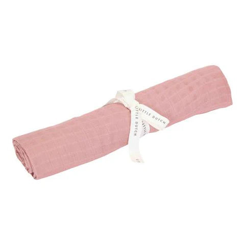 Little Dutch Swaddle 120 x 120 em Musselina - Pure Pink Blossom