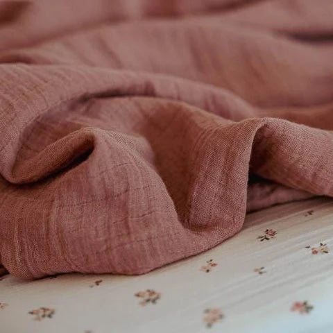 Little Dutch Swaddle 120 x 120 em Musselina - Pure Pink Blossom
