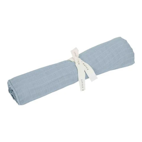 Little Dutch Swaddle 120 x 120 em Musselina - Pure Denim Blue