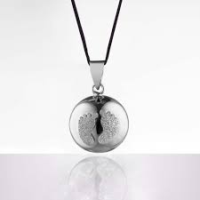 Cache Coeur Bola de Grossesse "Chamador de Anjos" - Baby Feet/Diamond/Black Rhodium