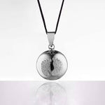 Cache Coeur Bola de Grossesse "Chamador de Anjos" - Baby Feet/Diamond/Black Rhodium