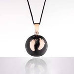 Cache Coeur Bola de Grossesse "Chamador de Anjos" - Baby Feet Rose gold/Black enamel
