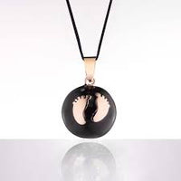 Baby Feet Rose gold/Black enamel