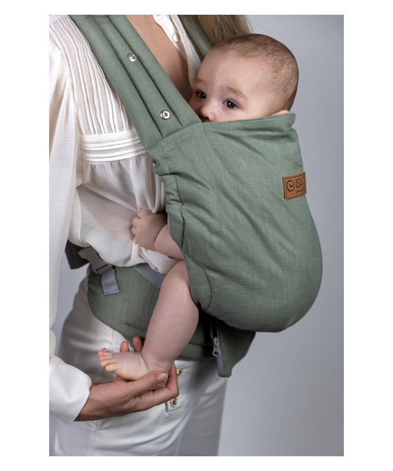 Isara Elite Mochila Portabebé - Sage Green Linen
