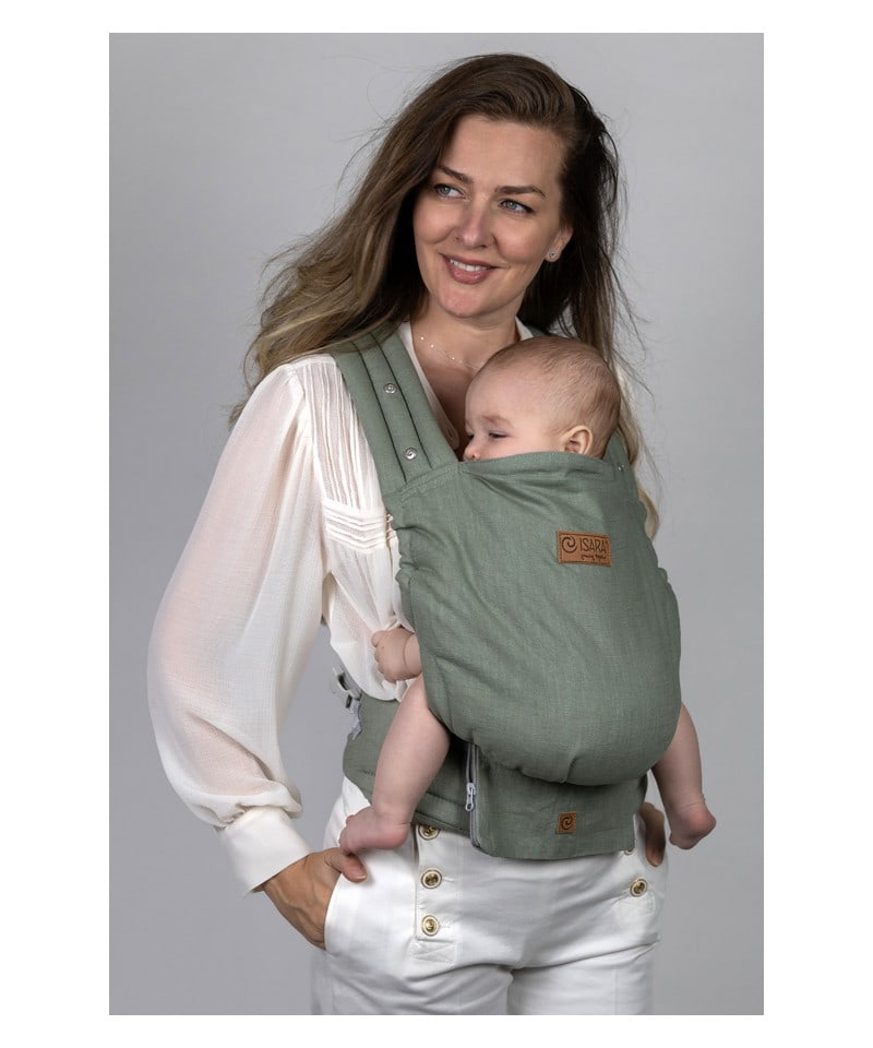 Isara Elite Mochila Portabebé - Sage Green Linen