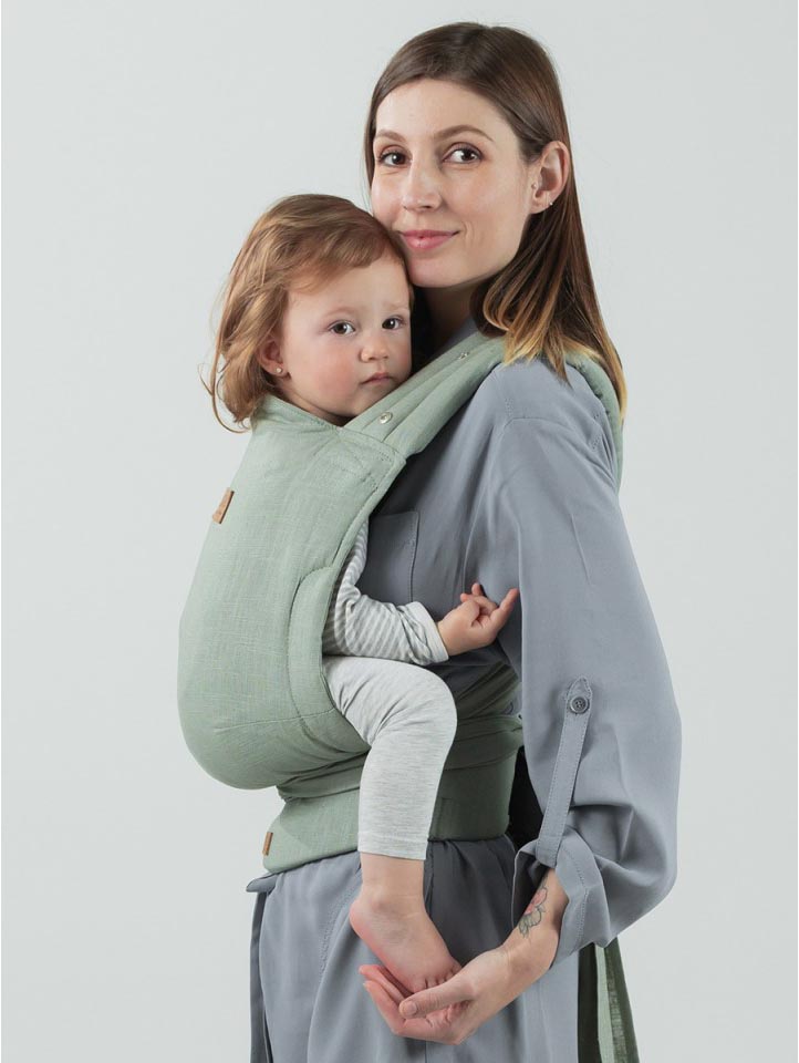 Isara Quick Half Buckle Mochila Portabebé - Sage Green Linen