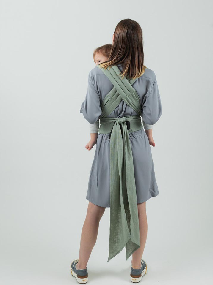 Isara Quick Half Buckle Mochila Portabebé - Sage Green Linen