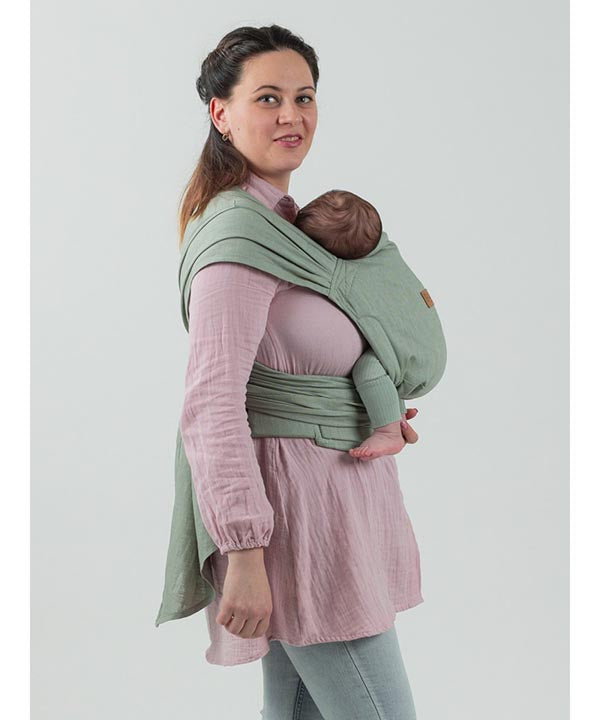 Isara Mochila Portabebé QuickTie - Sage Green Linen