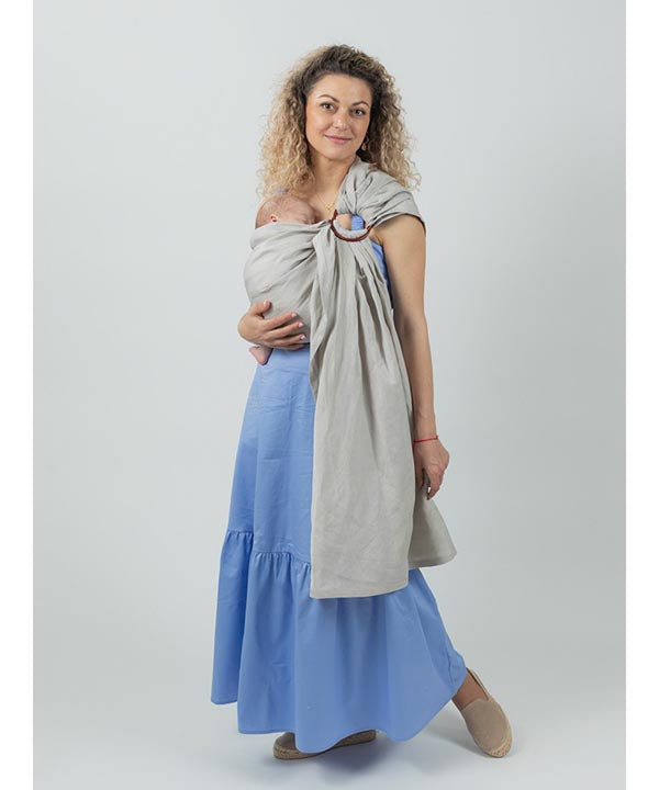 Isara Ring sling Size 1 - Silver Grey Bamboo Linen