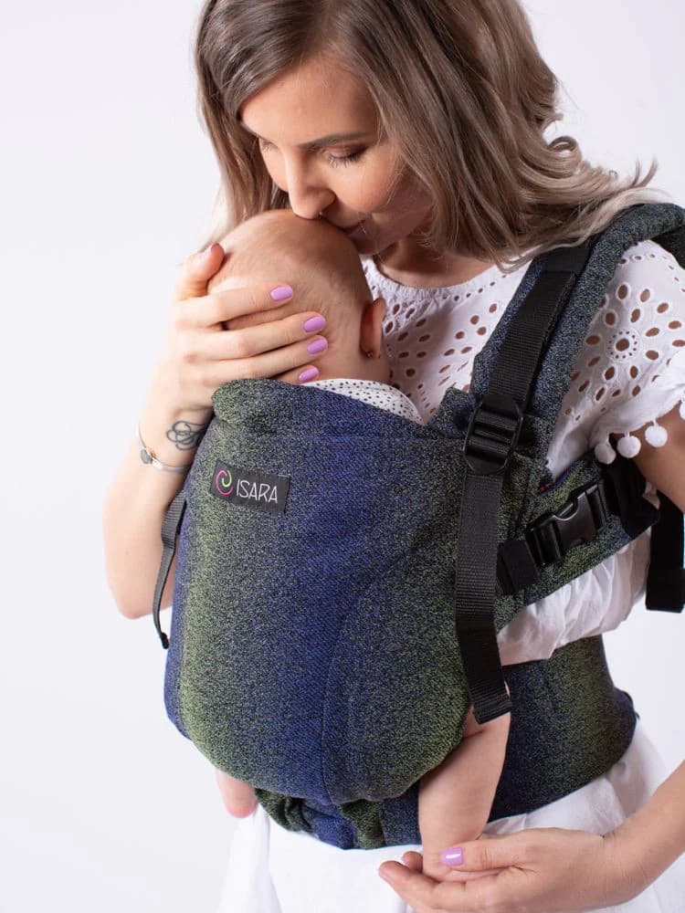 Isara Mochila Portabebé The ONE One size - Pixelated Blue Planet