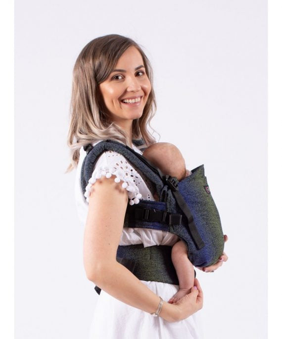 Isara Mochila Portabebé The ONE One size - Pixelated Blue Planet
