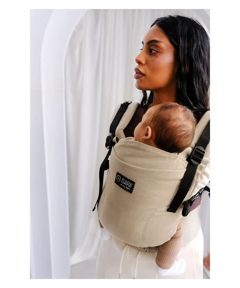 Isara Mochila Portabebé The ONE One size - Sandstone Linen