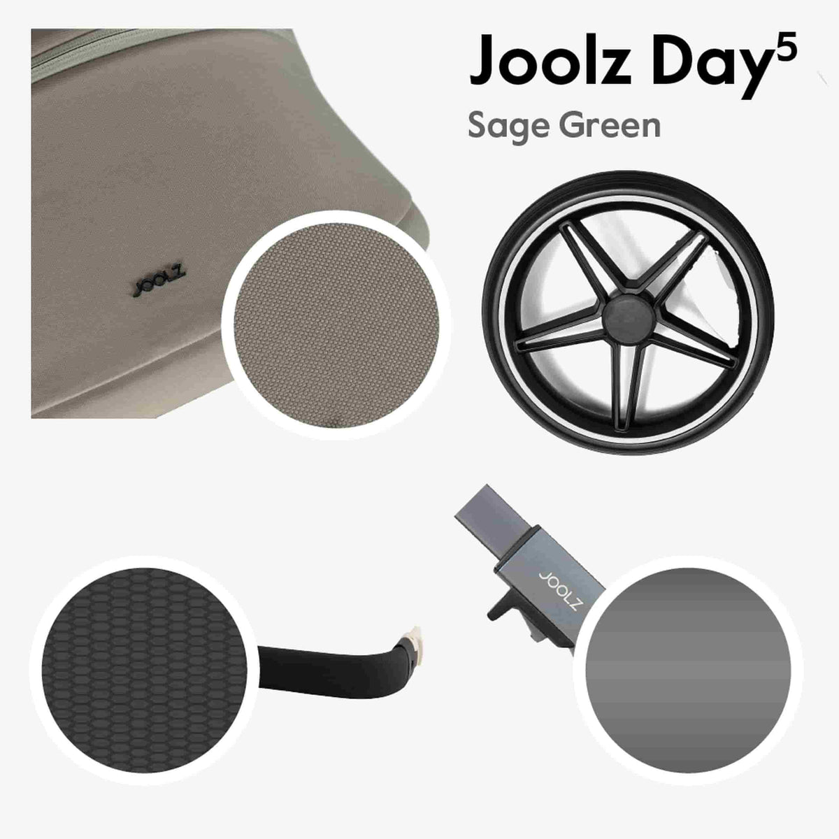Joolz Day5 Carrinho de Bebé - 3 em 1 dos 0 aos 4 anos - Sage green