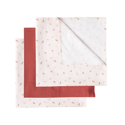 Luma Pack 3 Musselinas 70x70 - Rosa Claro