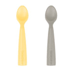 Minikoioi - Colheres em Silicone - Amarelo/Cinza