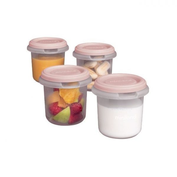 Miniland Conjunto de 4 Recipientes 250ml - Blush
