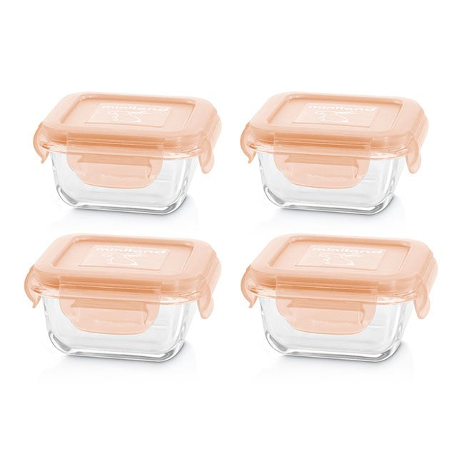 Miniland Conjunto 4 Recipientes Vidro Quadrado - Bunny