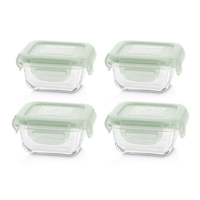 Miniland Conjunto 4 Recipientes Vidro Quadrado - Chip