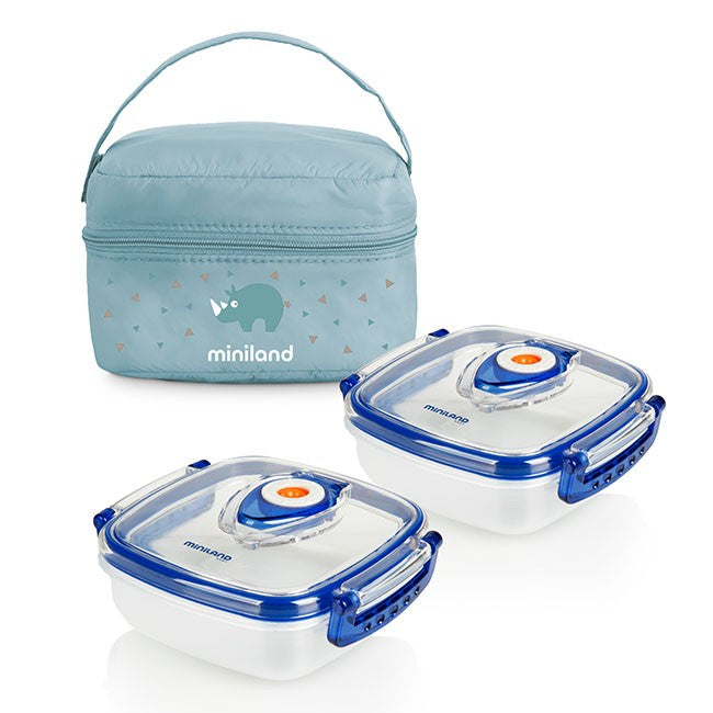 Miniland Conjunto de 2 Recipientes Hermifresh - Azul