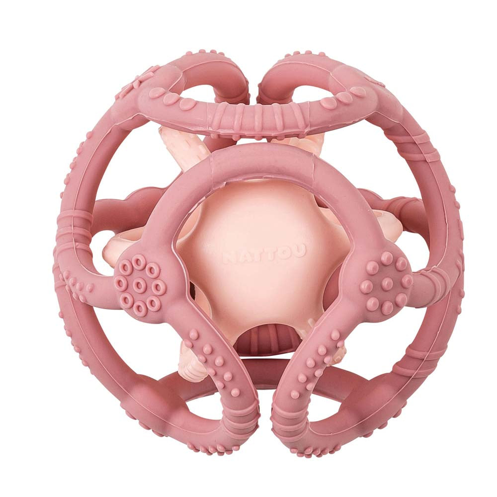 Nattou Bola Silicone - Rosa e Rosa Velho