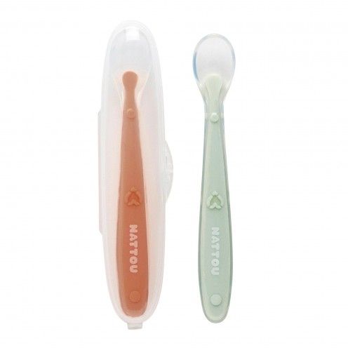 Nattou Conjunto 2 Colheres em Silicone + Caixa Transporte