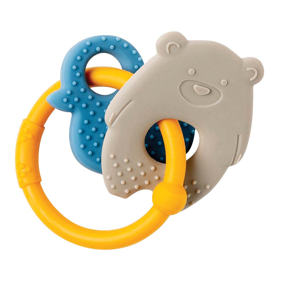 Nattou Roca Silicone - Urso+Pato Aro Ocre