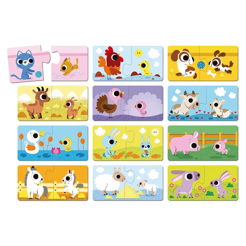 Janod Puzzle Papás e Animais Bebés
