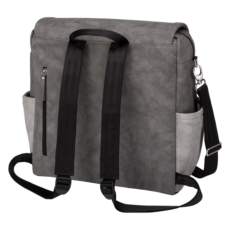 Petunia Boxy Backpack - Pewter Matte Leatherette
