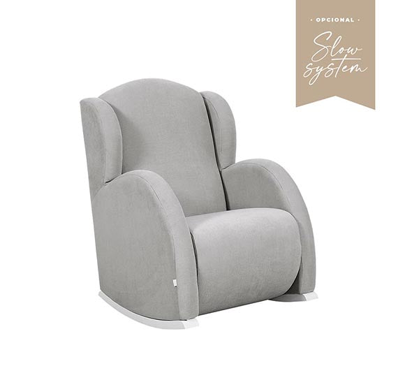 Poltrona de Amamentação Flor Slow System da Micuna - Branco Babybacter Grey