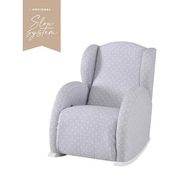 Poltrona de Amamentação Flor Slow System da Micuna - Branco Galaxy Gris