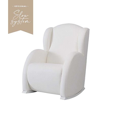 Poltrona de Amamentação Flor Slow System da Micuna - Branco Polipele Branco