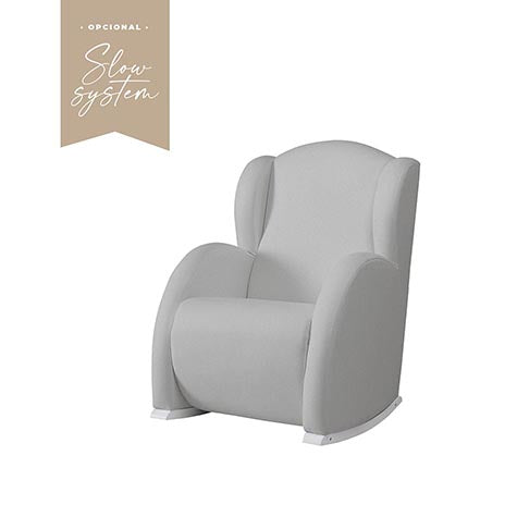 Poltrona de Amamentação Flor Slow System da Micuna - Branco Polipele Cinza