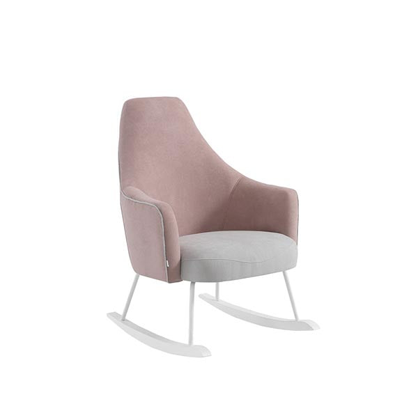Poltrona de Amamentação Moom da Micuna - Branco Rosa Terra/Cinza Claro