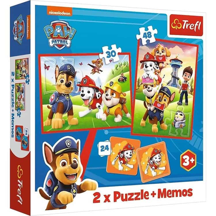 Trefl Puzzle 2 Em 1 + Memo - Dog Team In Action