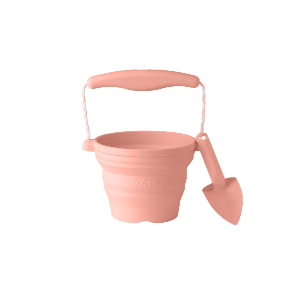 Scrunch - Mini Balde de Praia em Silicone c/ Pá - Coral