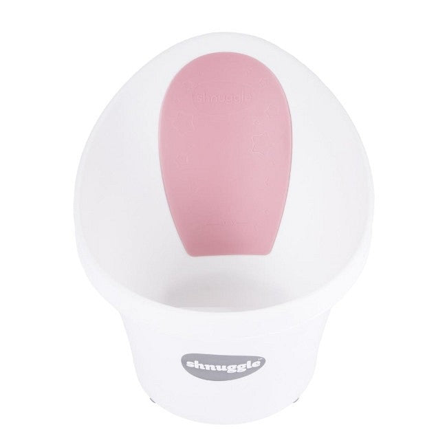 Shnuggle Banheira - Branca c/ encosto Rosa Francês